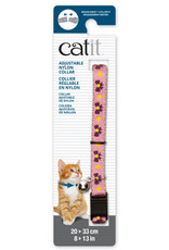 Catit Catit Adjustable Breakaway Nylon Collar - Pink with Purple Bows - 20-33 cm (8-13 in)
