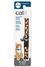 Catit Catit Adjustable Breakaway Nylon Collar with Rivets - Brown with Polka Dots