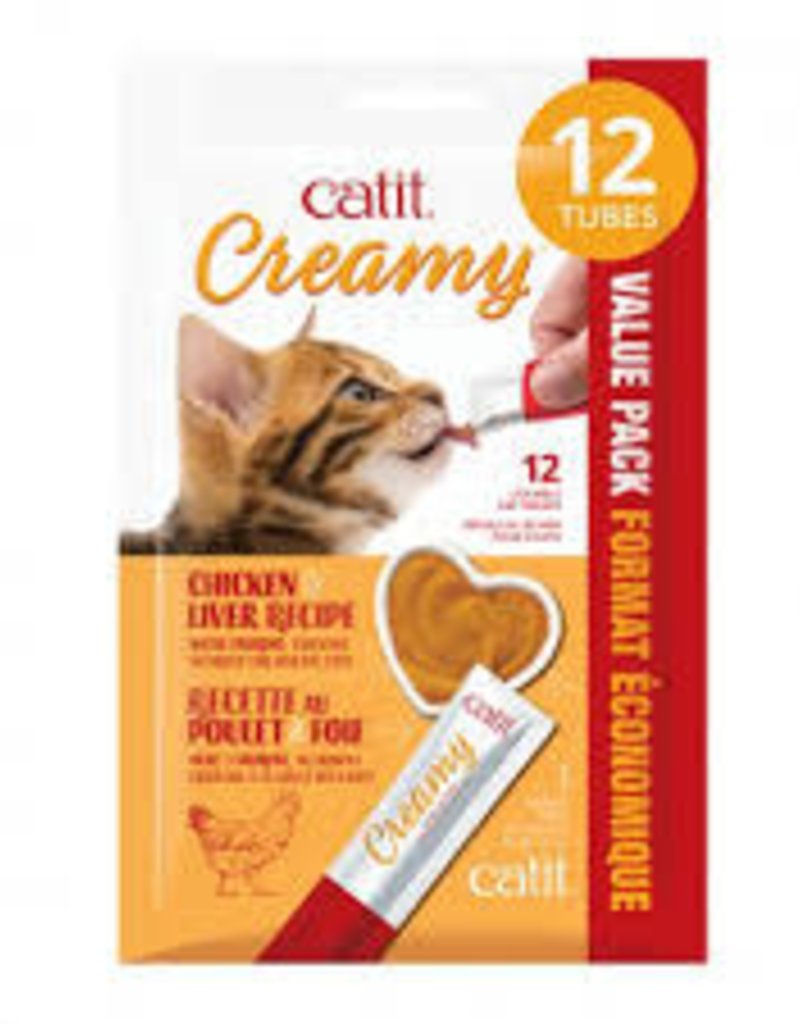 Catit Catit Creamy Lickable Cat Treat - Chicken & Liver Flavour - 12 pack