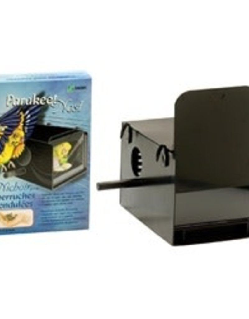 Hagen Parakeet Nest Box - Black - 22 x 13.2 x 13.2 cm