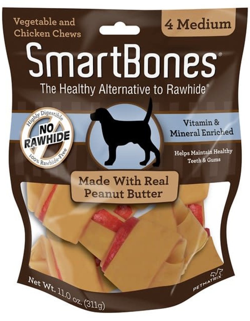 Smart Bones SmartBones Peanut Butter Medium 4 Pack