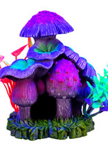 Marina Marina iGlo Ornament - Mushroom House with Plants 5.25"