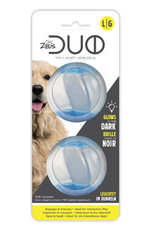 Zeus Duo Ball with  Squeaker & Glow Large - 2pk