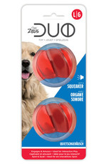 Zeus Duo Ball with Squeaker Large - 2pk