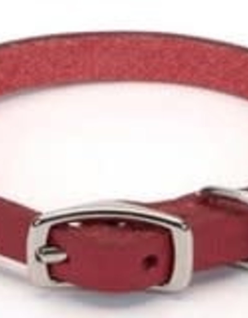 Coastal Pet Leather Oak Tanned Town Collar - Red 3/8x10
