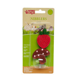Living World Nibblers Wood Chews - Strawberry & Mushroom on Stick