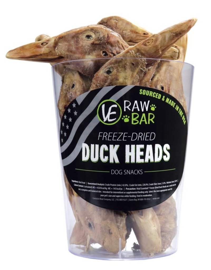 Vital Essentials VE Raw Bar Freeze Dried Duck Heads - 1pc.