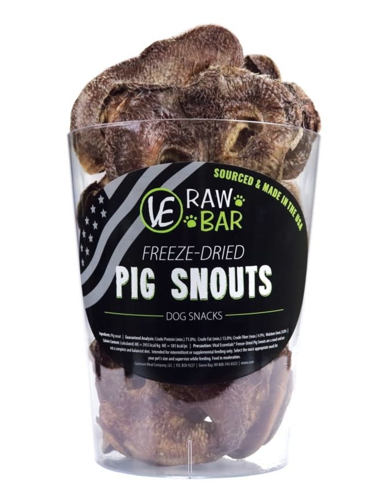 Vital Essentials VE Raw Bar Freeze Dried Pig Snouts - 1pc.