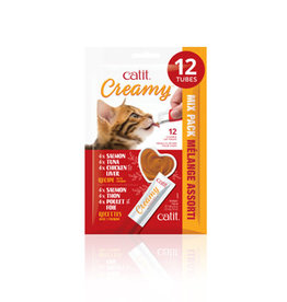 Catit Catit Creamy Lickable Cat Treat - Assorted Flavour - 12 pack