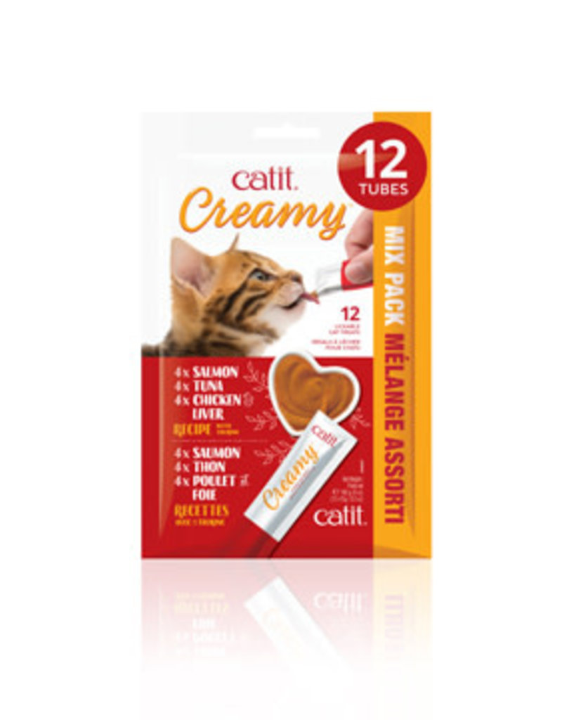 Catit Catit Creamy Lickable Cat Treat - Assorted Flavour - 12 pack
