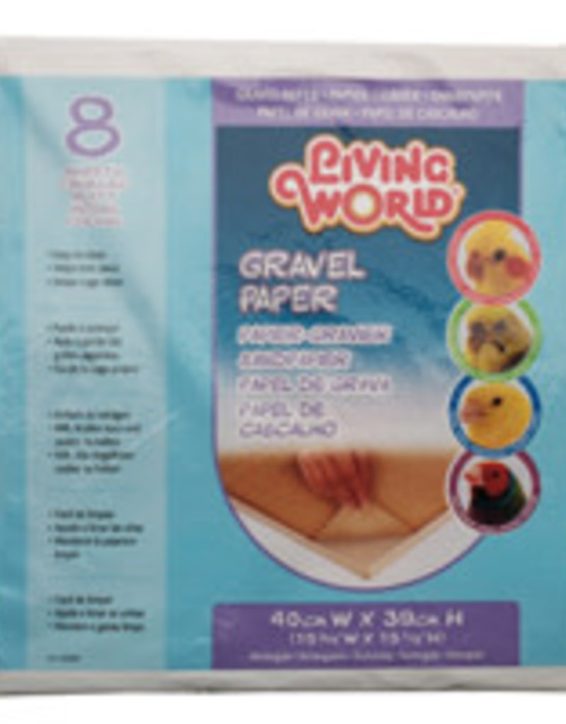 Living World Gravel Paper - Large - 8 pack - 40 cm x 39 cm (15.75 x 15.5 in)