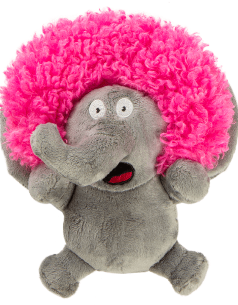GoDog GoDog Silent Squeak Crazy Hairs Elephant - Small