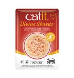 Catit Catit Divine Shreds - Chicken with Tuna & Carrot - 75g Pouch