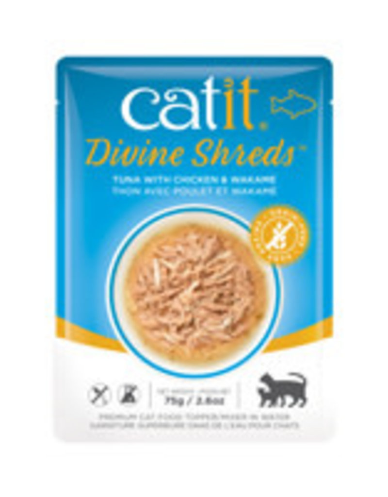Catit Catit Divine Shreds - Tuna with Chicken & Wakame - 75g Pouch
