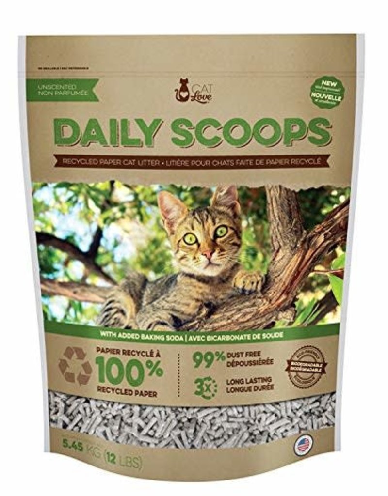 Cat Love Daily Scoops - Recycled Paper Litter - 12 lbs