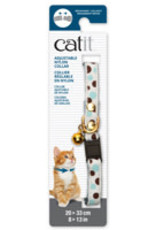 Catit Catit Adjustable Breakaway Nylon Collar with Rivets - White with Polka Dots