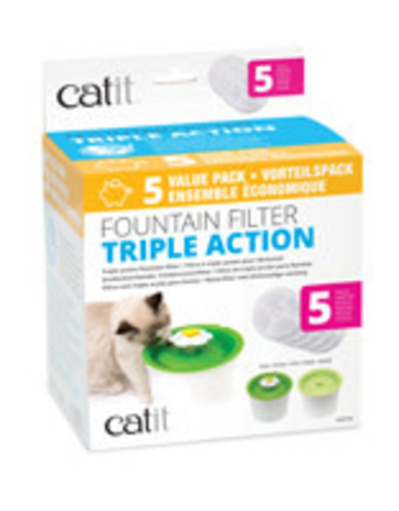 Catit Catit Triple Action Fountain Filter - 5 pack
