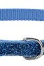 Lil Pals Li'l Pals Adjustable Dog Collar with Glitter Overlay - Blue 3/8x8-12in