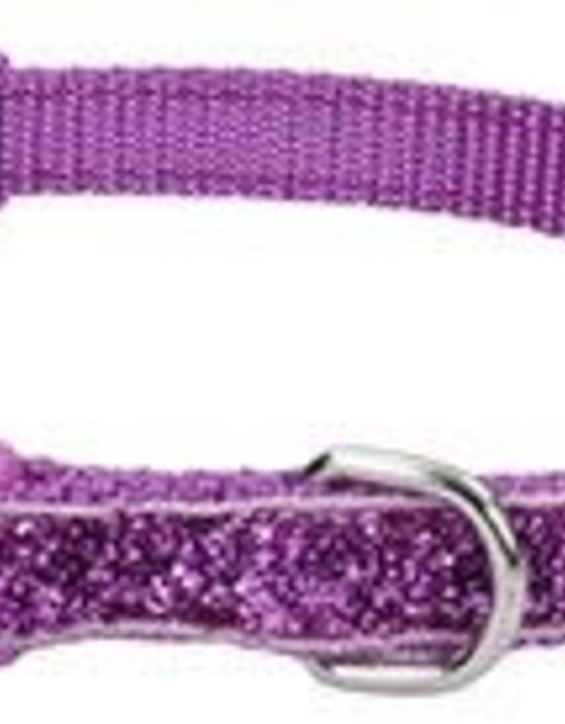 Lil Pals Li'l Pals Adjustable Dog Collar with Glitter Overlay - Orchid 3/8x8-12in