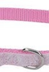 Lil Pals Li'l Pals Adjustable Dog Collar with Glitter Overlay - Pink 3/8x8-12in