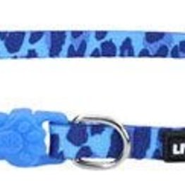 Lil Pals Li'l Pals Adjustable Patterned Dog Collar - Blue Leopard 5/16x8-12in