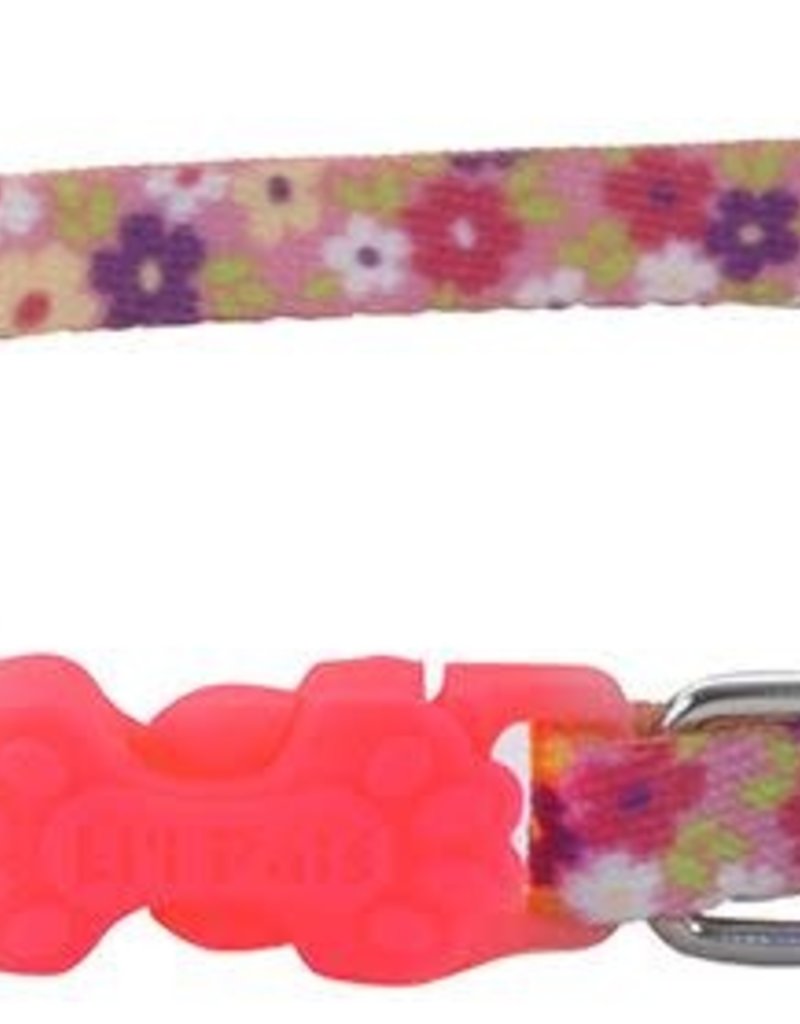 Lil Pals Li'l Pals Adjustable Patterned Dog Collar - Daisy Multicolour 5/16x8-12in