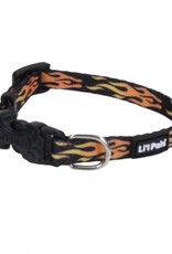 Lil Pals Li'l Pals Adjustable Patterned Dog Collar - Flames 5/16x6-8in