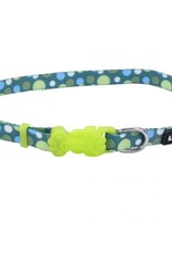 Lil Pals Li'l Pals Adjustable Patterned Dog Collar - Green Dot 5/16x6-8in