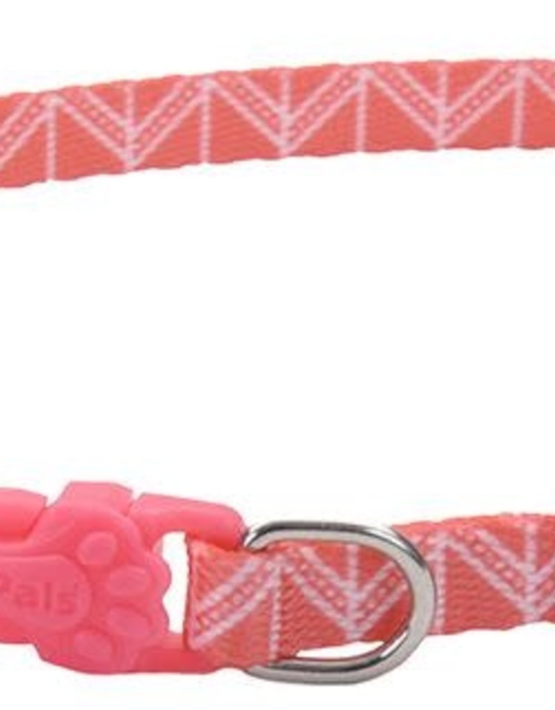 Lil Pals Li'l Pals Adjustable Patterned Dog Collar - Pink Tribal Chevron 5/16x8-12in