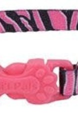 Lil Pals Li'l Pals Adjustable Patterned Dog Collar - Pink Zebra 5/16x6-8in