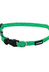 Lil Pals Li'l Pals Adjustable Patterned Dog Collar - Teal Diamonds 5/16x6-8in