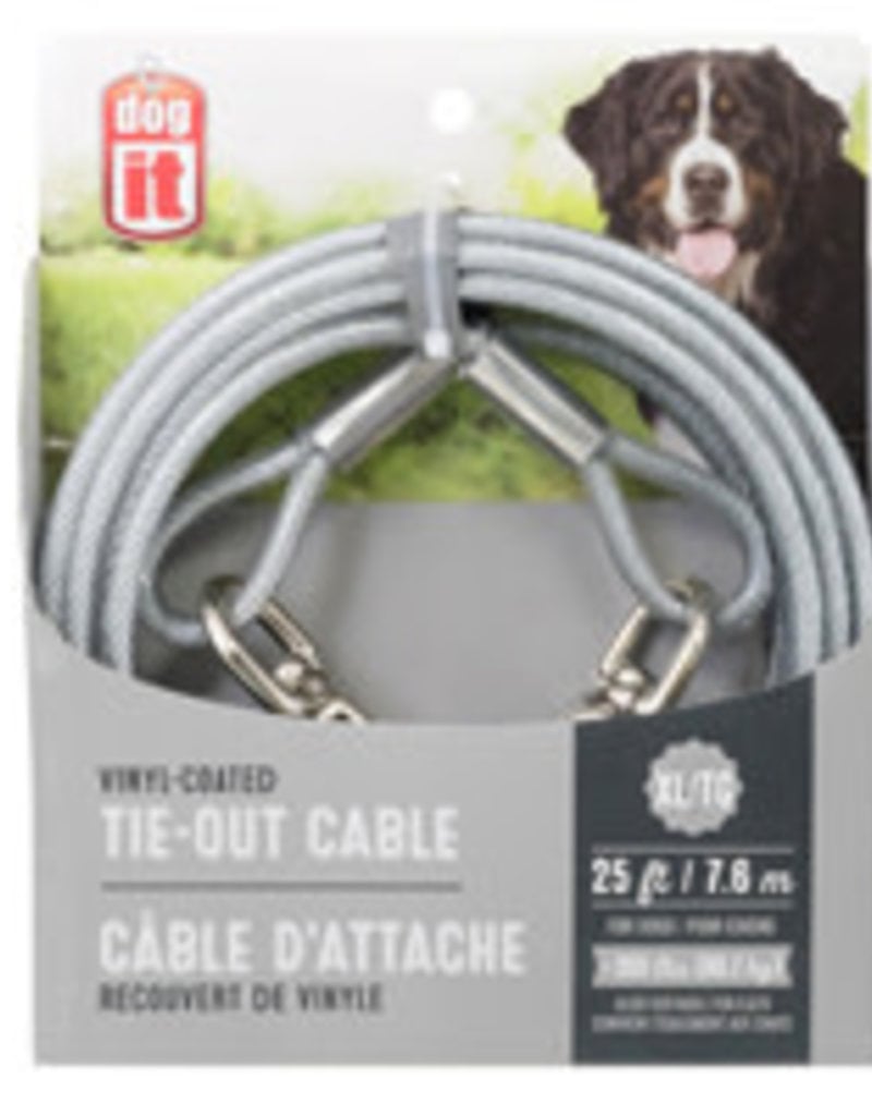 Dogit Dogit Tie-Out Cable - Clear - X-Large - 7.6 m (25 ft)