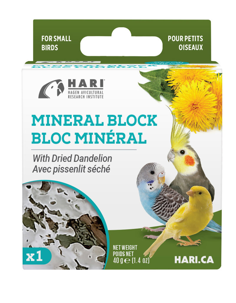 hari Hari Mineral Block for Small Birds - Dried Dandelion - 40g - 1 pack