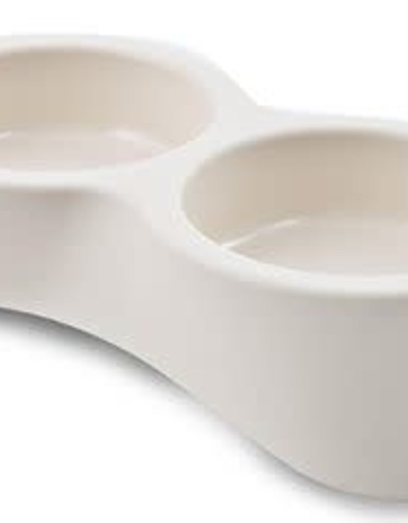 Bergamo Dog Bowl Nuvola Doppia White 2 x 600mL