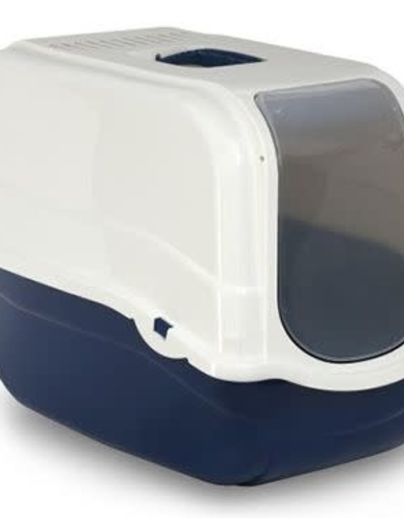 Bergamo Cat Litter Pan Romeo with Top and Filter Night Blue