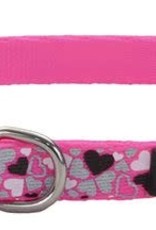 Lil Pals Li'l Pals Reflective Dog Collar - Pink Heart 3/8x6-8in