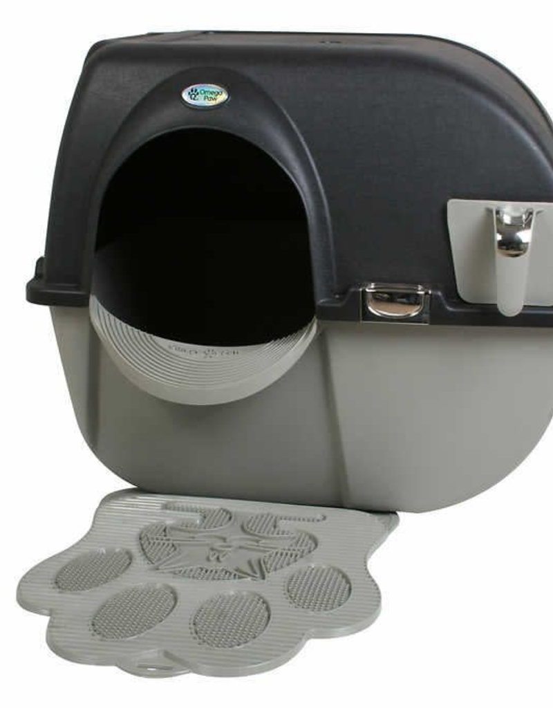 Omega Paw Self Cleaning Litter Box Black Beige - Large- Large