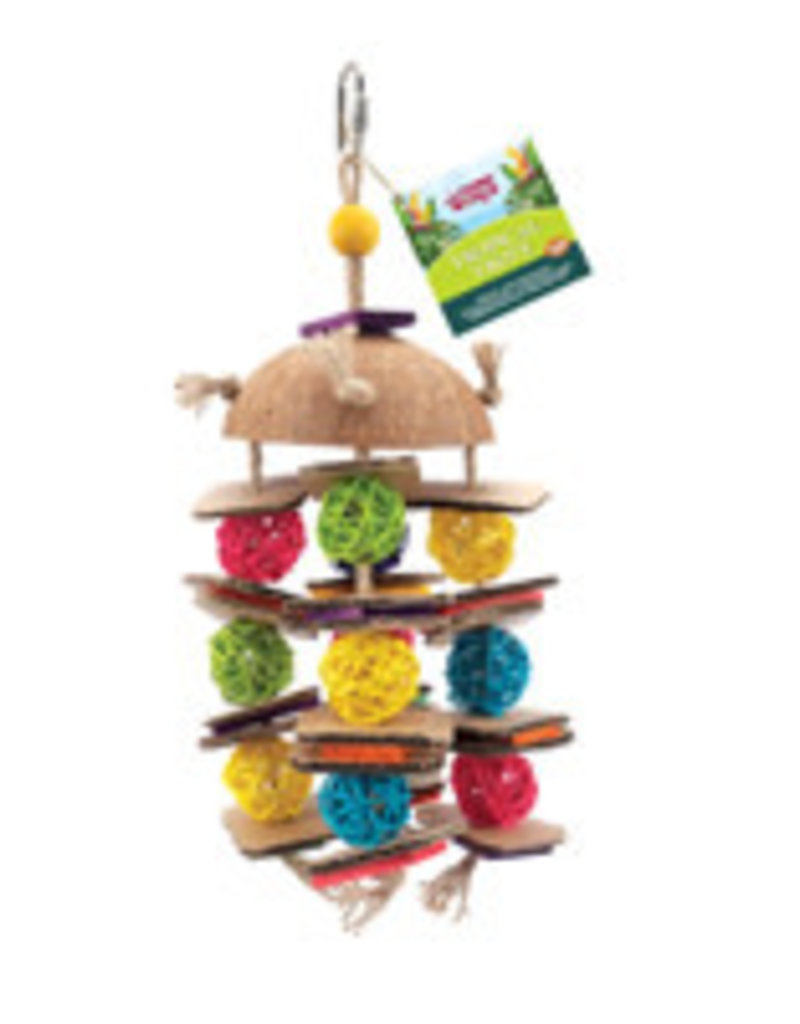 Living World Tropical Trove Coconut with Wicker Balls Bird Toy