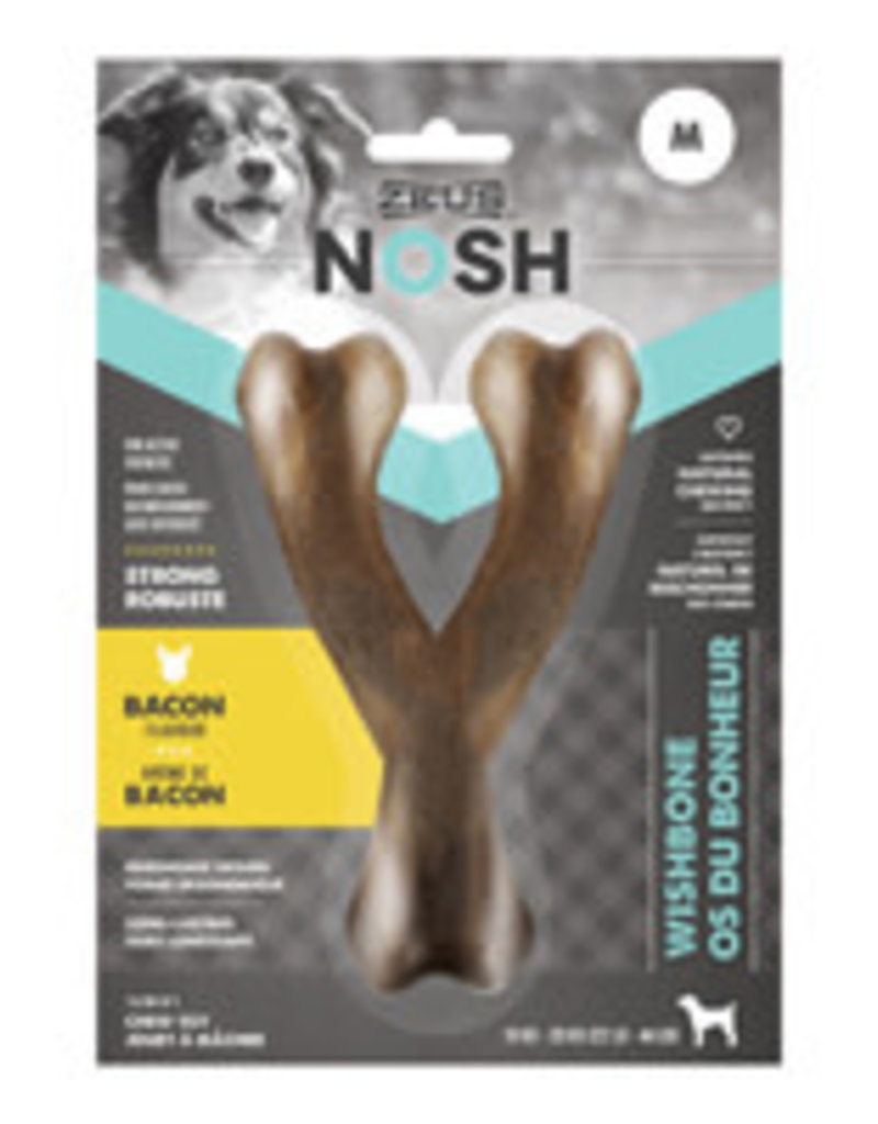 Zeus NOSH Strong Wishbone Chew Toy - Bacon Flavour - Medium - 15 cm (6 in)