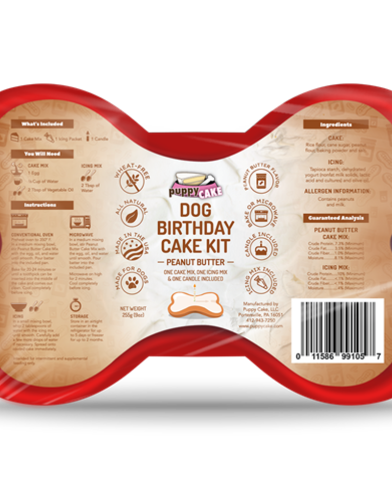 puppy cake Puppy Cake Dog Birthday Cake Kit- Peanut Butter Cake Mix - Icing Mix, and One Candle