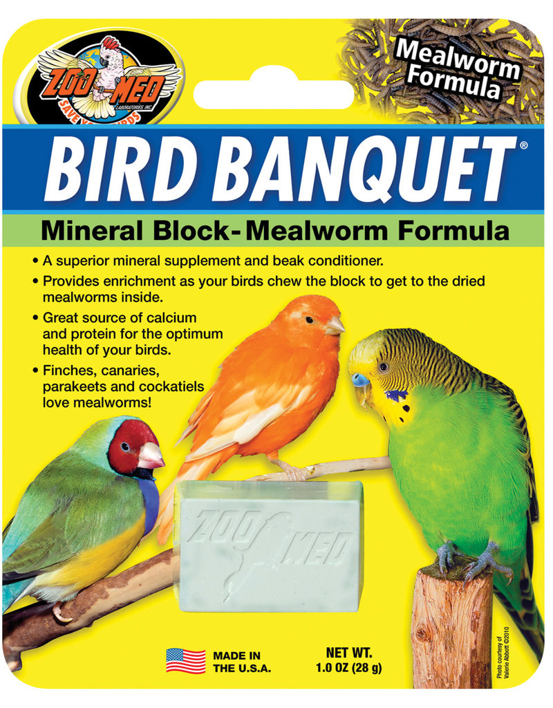 Zoo Med Zoo Med Bird Banquet Mineral Block - Mealworm Formula - 1 oz