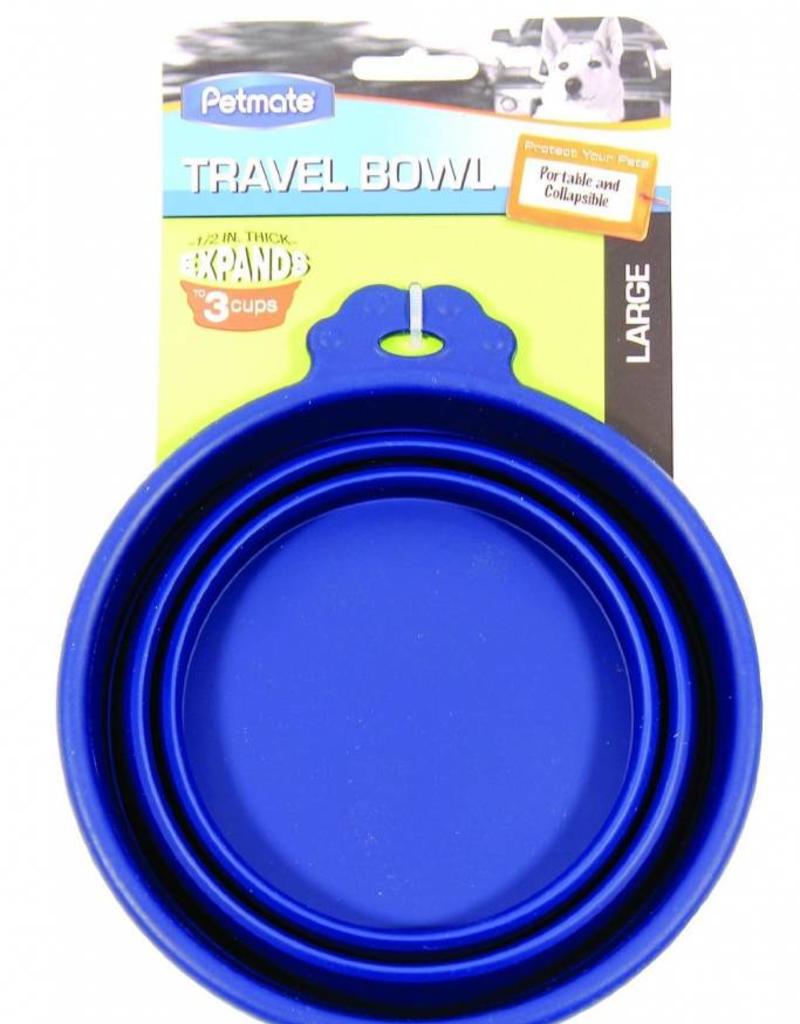 Petmate Silicone Travel Bowl Blue 3cup