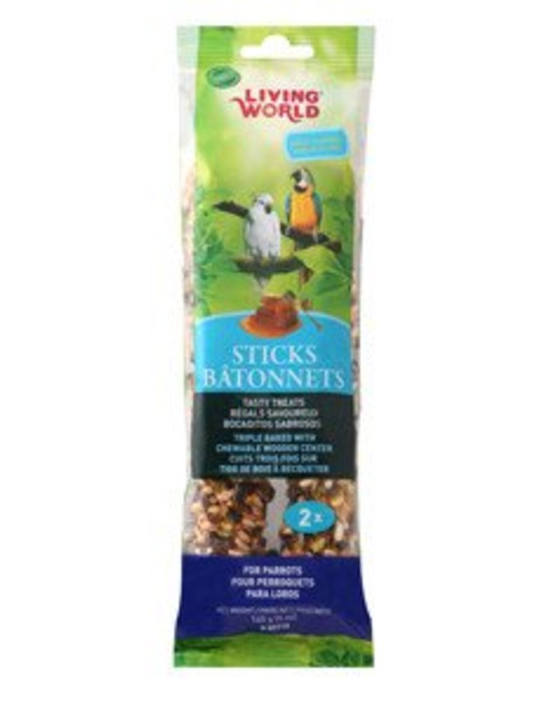 Living World Parrot Sticks Honey Flavour - 2 pack