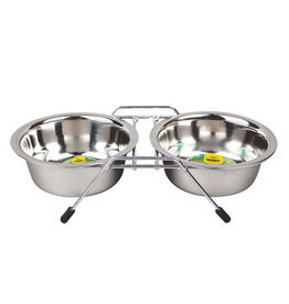 Advance Pet Product Double Diner Bulk Food & Water Bowls - 2 qt