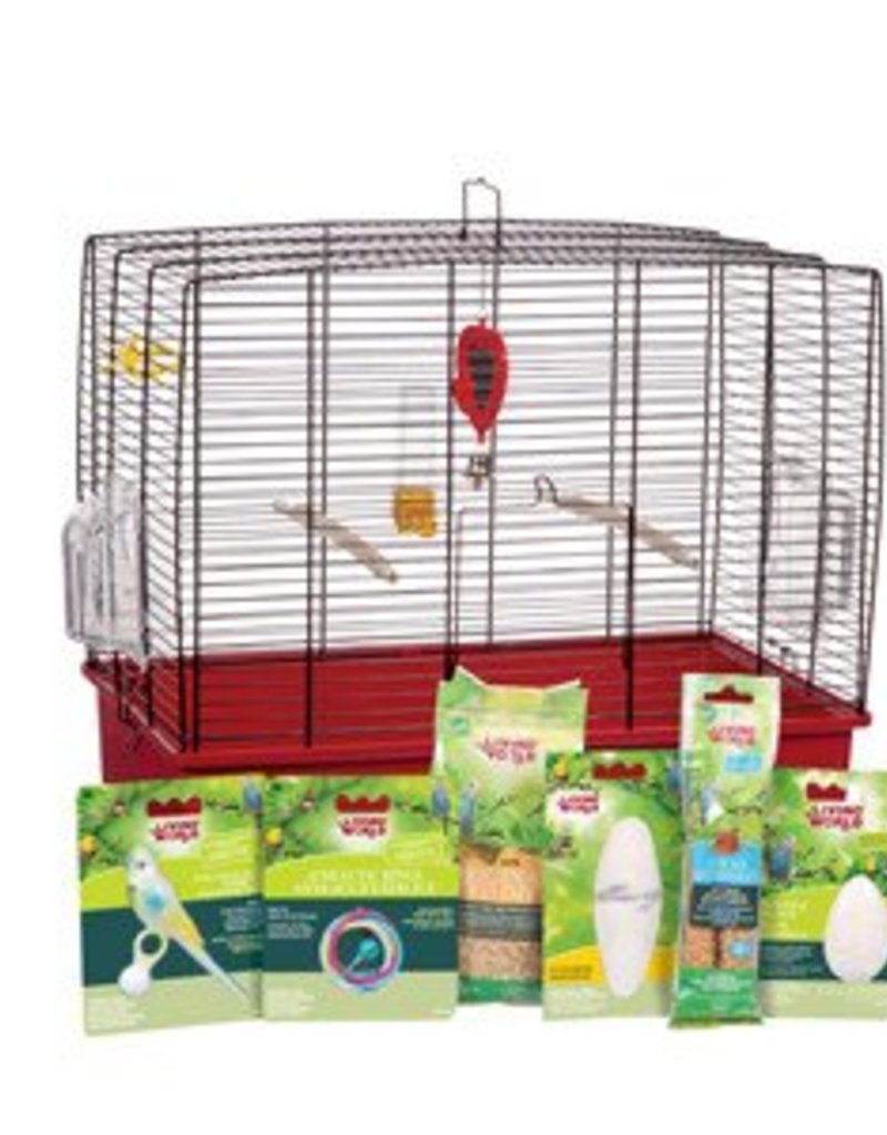 Living World Deluxe Budgie Starter Kit - 19.7in x 11.8in x 18.9in