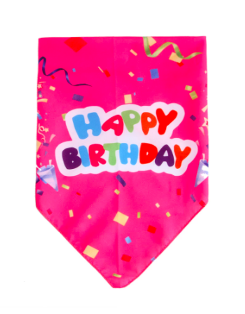 Happy Birthday Triangular Bandanas - Pink or Blue
