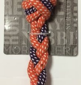 Bud-Z Rope Braided With 2 Knots Orange And Purple Dog 11.5in