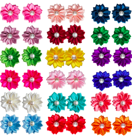 Hair Bows with Pearls - Assorted Colors