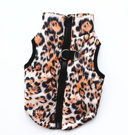 Windproof Dog Jacket - Leopard Print - Medium