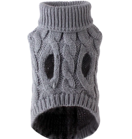 Knitted Turtleneck Dog Sweater - Gray - XL